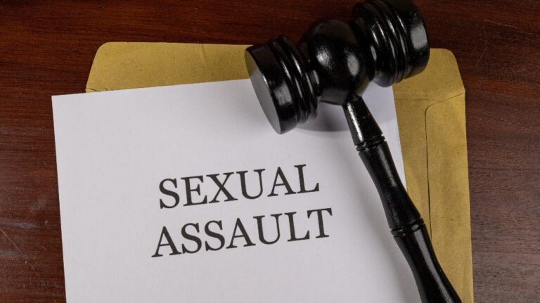 Sexual assault document and judge's gavel
